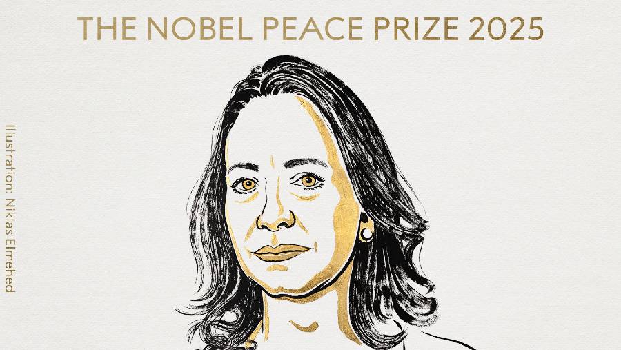 Maria Corina Machado dari Venezuela dianugerahi Hadiah Nobel Perdamaian 2025. (The Nobel Prize)