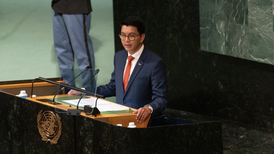 Presiden Madagaskar Andry Rajoelina. (Fotografer: Jeenah Moon/Bloomberg)