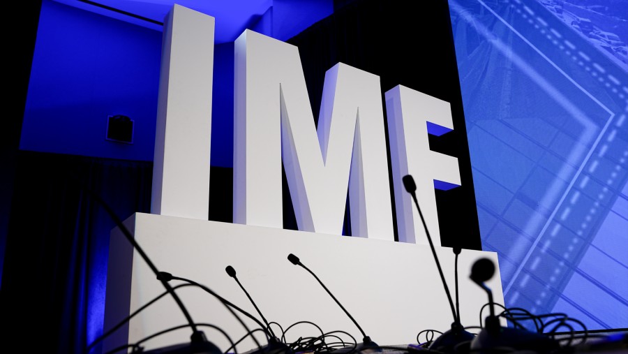 Pertemuan tahunan Dana Moneter Internasional (IMF) dan Bank Dunia di markas IMF di Washington. (Aaron Schwartz/Bloomberg)