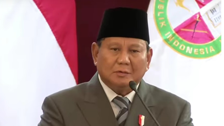 Presiden Prabowo Subianto dalam pidato di Universitas Kebangsaan. (dok: Gerindra)