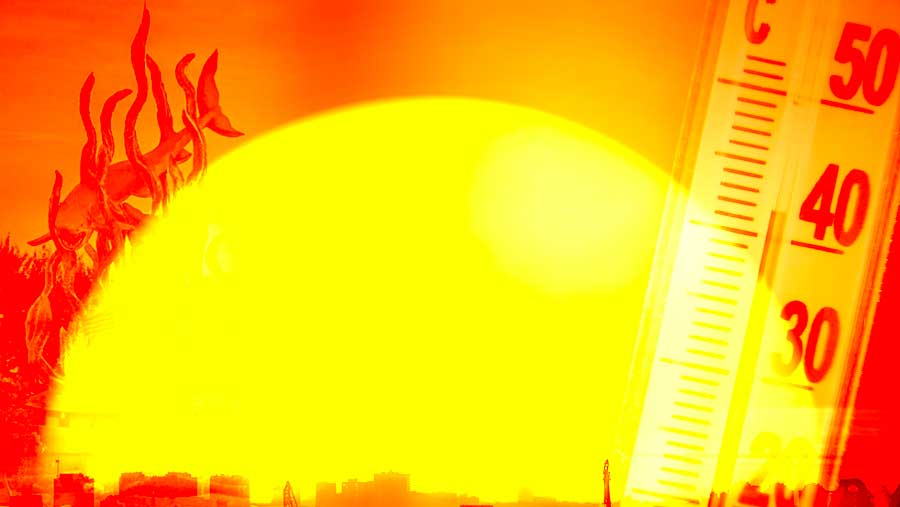 Ilustrasi Surabaya diprediksi jadi wilayah yang alami kenaikan suhu panas tahun 2050. (Diolah)