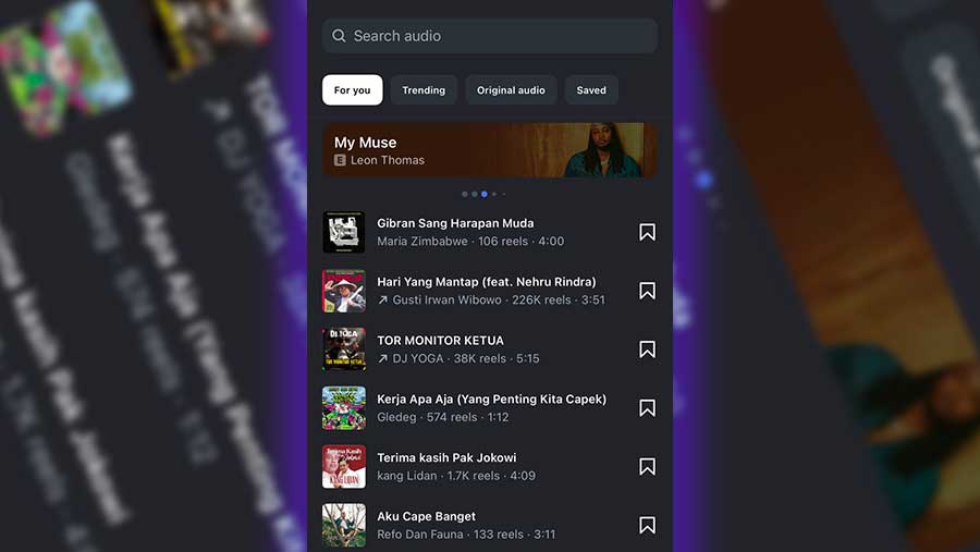 Tangkapan layar audio Instagram (Bloomberg Technoz/Andrean Kristianto)