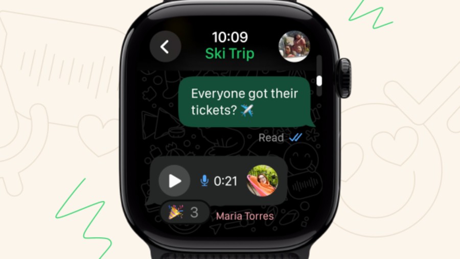 Aplikasi WhatsApp di Apple Watch. (dok: Meta)