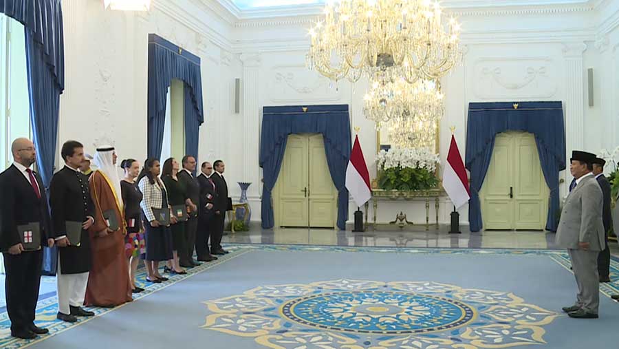 Upacara Penyerahan Surat-Surat Kepercayaan Dubes LBBP untuk Republik Indonesia, (7/11/2025). (Tangkapan layar YouTube Sekretariat Presiden)