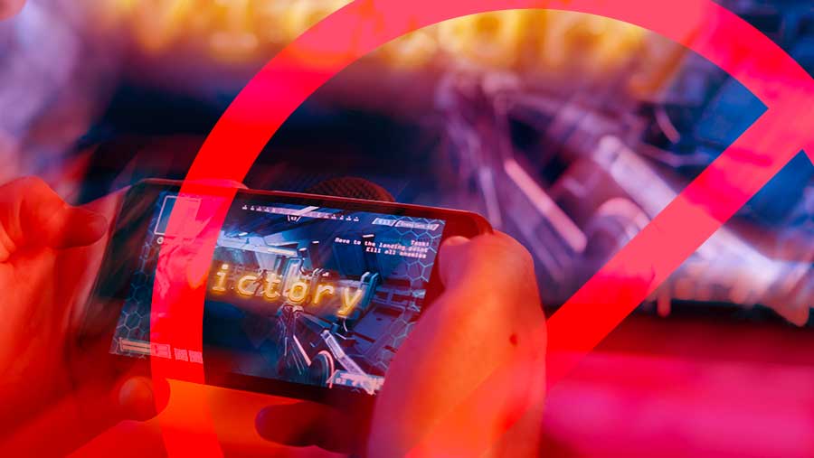 Ilustrasi larangan game online (Diolah)