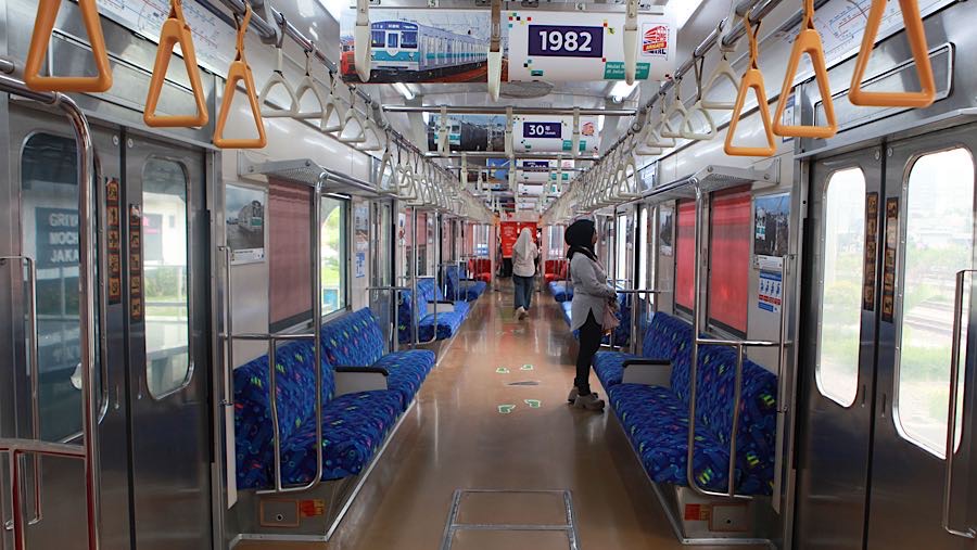 Kereta Jalita juga memamerkan cerita tentang perkereta apian dalam Mini Museum diatas gerbong. (Bloomberg Technoz/Andrean Kristianto)