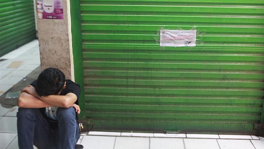 Pedagang juga menolak tarif sewa yang anggap terlalu tinggi bagi mereka. (Bloomberg Technoz/Andrean Kristianto)