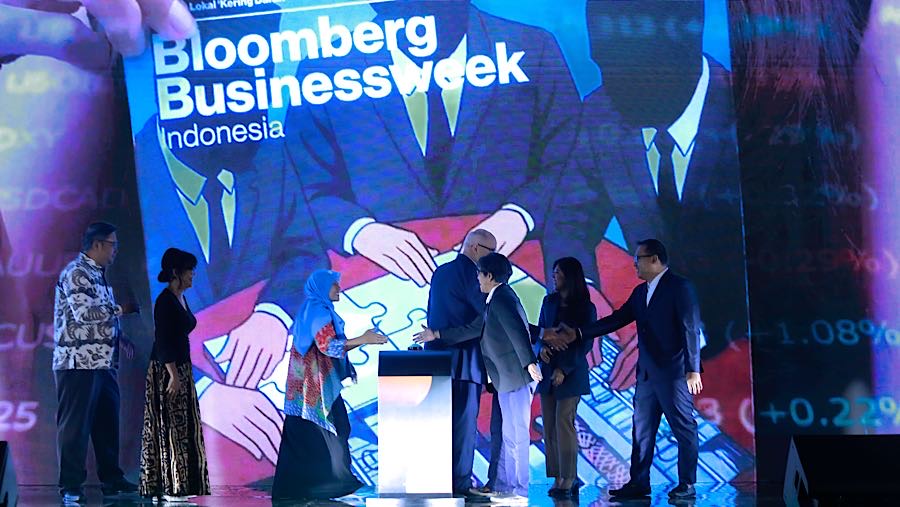 Peluncuran ini berlangsung bertepatan dengan forum tahunan Ecoverse 2025 di Hotel Westin Jakarta. (Bloomberg Technoz/Andrean Kristianto)