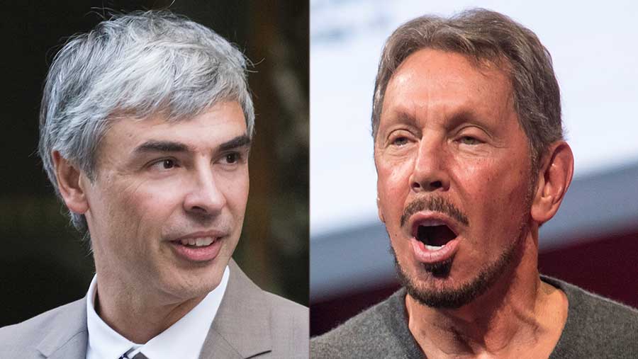 Larry Page dan Larry Ellison (Bloomberg)