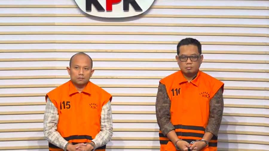 KPK Menahan dua eks petinggi PT PP Didik Mardiyanto dan Herry Nurdy Nasution di kasus korupsi proyek fikti. (Youtube KPK)