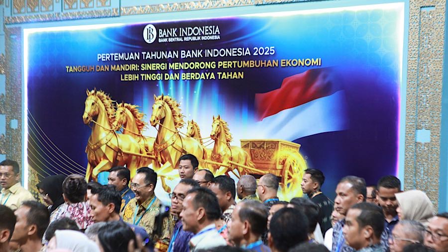 Bank Indonesia menyelenggarakan Pertemuan Tahunan Bank Indonesia (PTBI) 2025 yang rutin dilaksanakan sejak 1969 (Bloomberg Technoz/Andrean Kristianto)