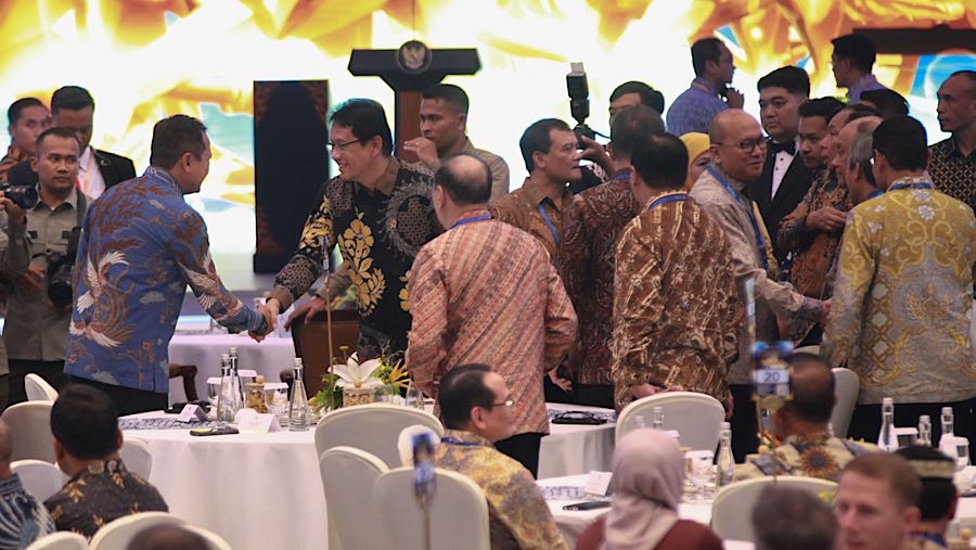 Dalam acara Pertemuam Tahunan Bank Indonesia 2025 sejumlah tokok turut hadir. (Bloomberg Technoz)