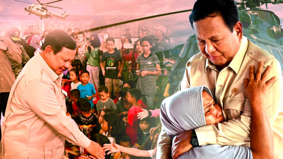 Prabowo cek lokasi bencana Tapanuli, disambut peluk haru warga (Diolah)