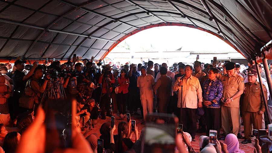 Prabowo menyampaikan rasa prihatin dan bela sungkawanya kepada warga yang menjadi korban bencana. (dok. Badan Komunikasi Kepresidenan)