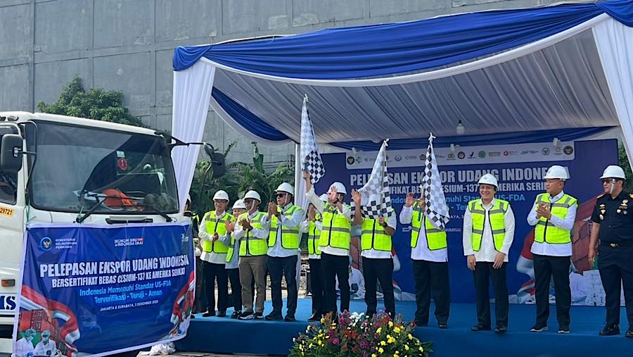 RI Lepas Udang ke AS, Rabu (3/12/2025)(Bloomberg Technoz/ Mis Fransiska)