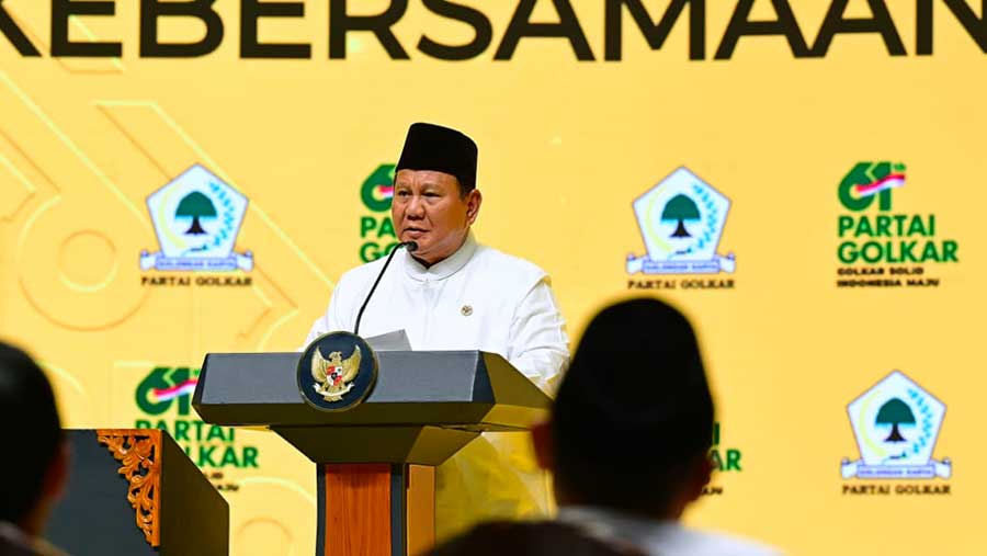 Presiden Prabowo di acara HUT Partai Golkar. (Dok. BPMI)