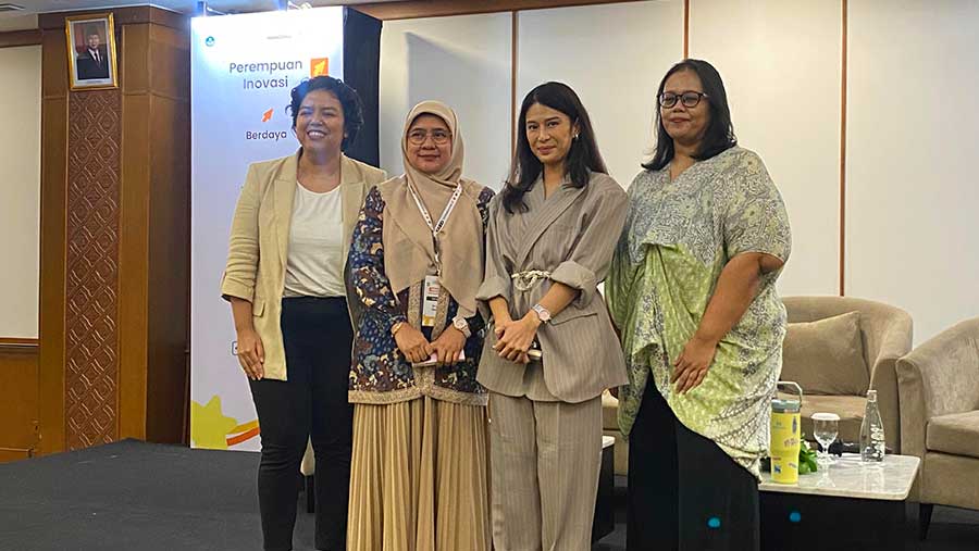 Dian Sastrowardoyo di Gedung Hotel Grand Sahid Jaya, Jakarta Pusat, Rabu (10/12). (Bloomberg Technoz/Dinda Decembria)