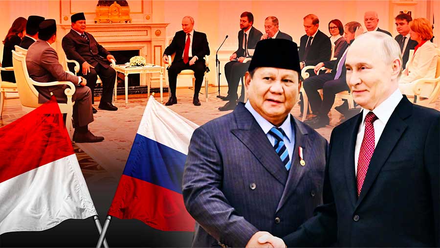 Presiden Prabowo Temui Presiden Rusia Vladimir Putin, Jelang 75 Tahun Hubungan Bilateral Kedua Negara. (Diolah dari Berbagai Sumber)