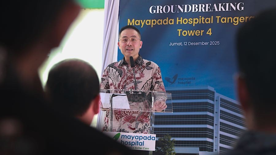 Seremoni ini menandai kesiapan Mayapada Healthcare untuk memulai pembangunan gedung ke-4 MHTG guna memperkuat kapasitas. (Bloomberg Technoz/ Andrean)