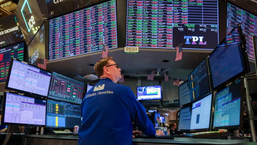 Ilustrasi pasar perdagangan saham Amerika. Bloomberg