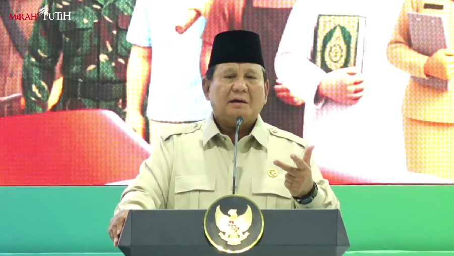 Presiden Prabowo Subianto singgung bonus atlet di sebuah acara di Banten, Sabtu, 20 Desember 2025. Youtube Sekretariat Presiden