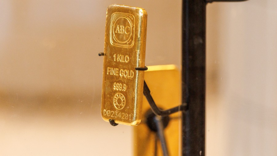 Batangan emas 1 kgdi toko ABC Bullion di Sydney, Australia. Brendon Thorne/Bloomberg