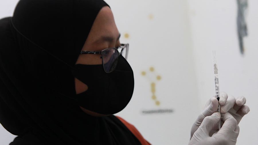 Peningkatan permintaan vaksinasi influenza terjadi sejak awal Januari. (Bloomberg Technoz/Andrean Kristianto)