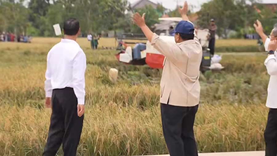 Presiden Prabowo saat Panen Raya dan Pengumuman Swasembada Pangan, Karawang, 7 Januari 2026 (Tangkapan layar YouTube Sekretariat Presiden)