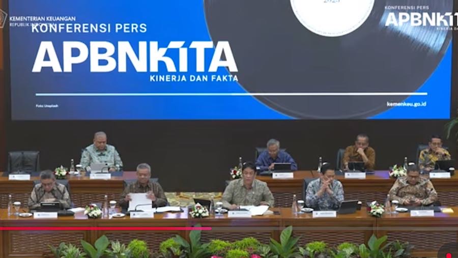 Menkeu Purbaya Yudhi Sadewa saat konfrensi pers APBN KITA, kamis (8/1/2026). (Tangkapan Layar Youtube KemenkeuRI)