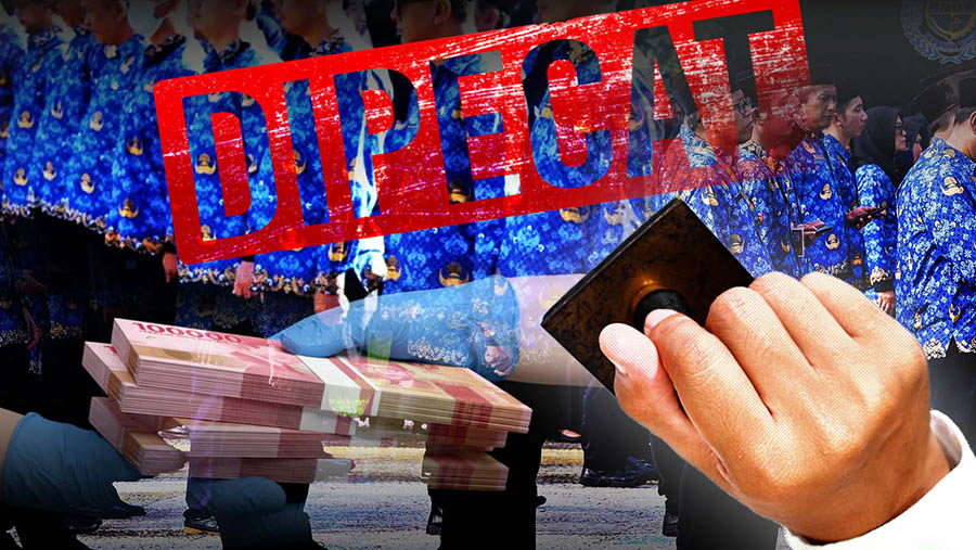 869 Orang PNS Tercatat Dipecat Sepanjang 2025, Imbas Korupsi Hingga Masuk Parpol (Foto: Diolah dari Berbagai Sumber)