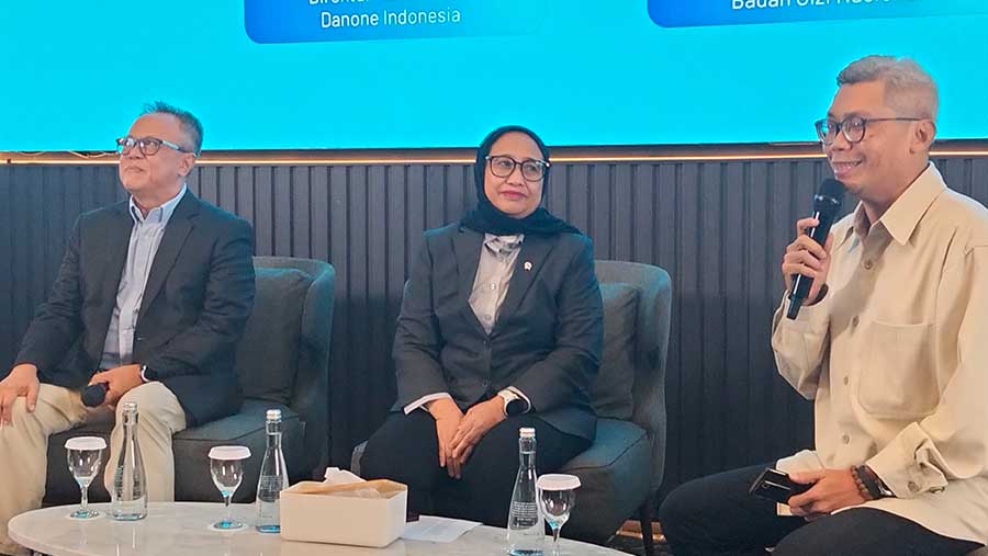 Wakil Kepala BGN, Nanik S Deyang, di Kantor IDN Times, Rabu (14/1). (Bloomberg Technoz/Dinda Decembria)