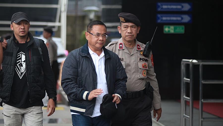 Sebelum dibawa ke Jakarta, Sudewo telah menjalani pemeriksaan yang intensif di Polres Kudus, Jawa Tengah. (Bloomberg Technoz/Andrean Kristianto)