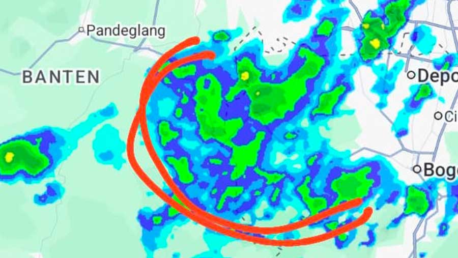 Peta Awan Potensi Hujan. (Dok BPBD DKI Jakarta)