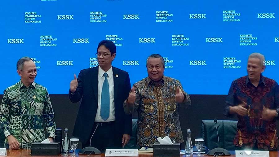 Menkeu Purbaya Yudhi Sadewa hasil rapat KSSK I 2026 (Bloomberg Technoz/Pramesti)