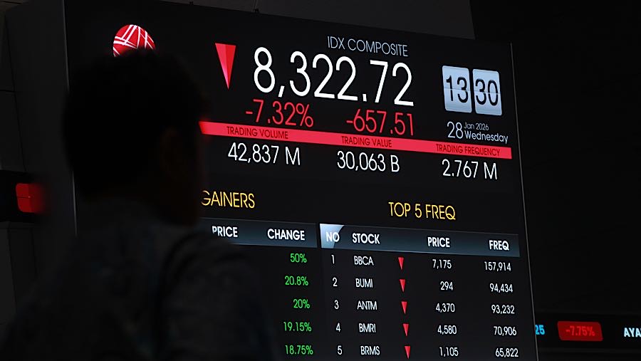 Tak lama pembukaan Sesi 2 IHSG masih di zona merah.. (Bloomberg Technoz/Andrean Kristianto)