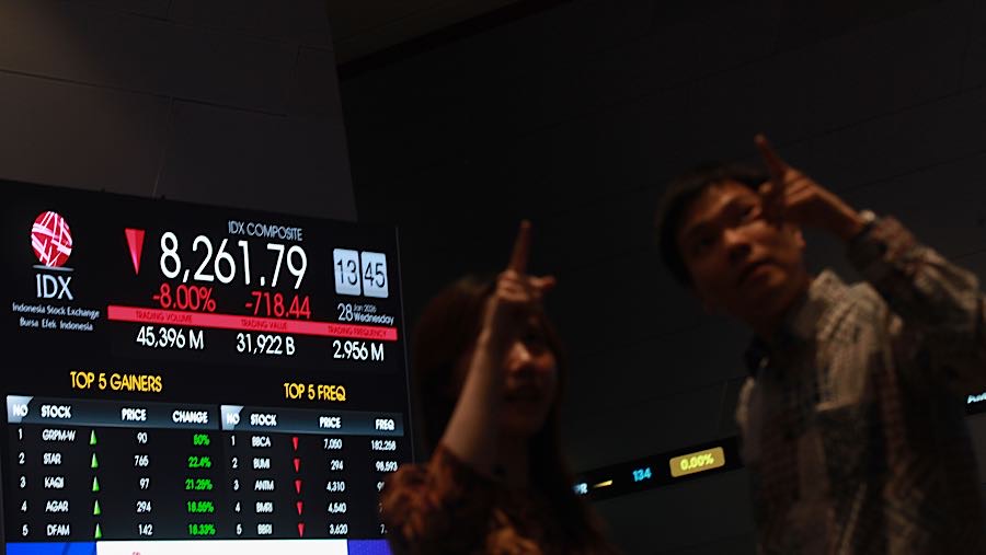 Trading halt terjadi sesaat setelah perdagangan sesi II dimulai. (Bloomberg Technoz/Andrean Kristianto)