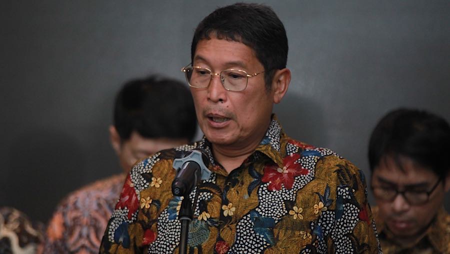 Kepala Eksekutif Pengawas Pasar Modal, Keuangan Derivatif dan Bursa Karbon OJK Inarno Djajadi di BEI, Kamis (29/1/2026). (Bloomberg Technoz/Andrean K)