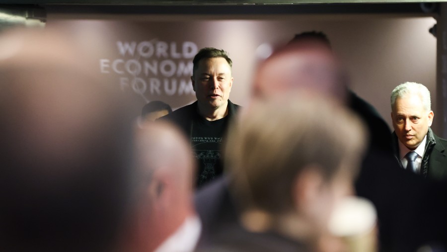 Elon Musk di World Economic Forum (WEF), Davos 2026. Krisztian Bocsi/Bloomberg