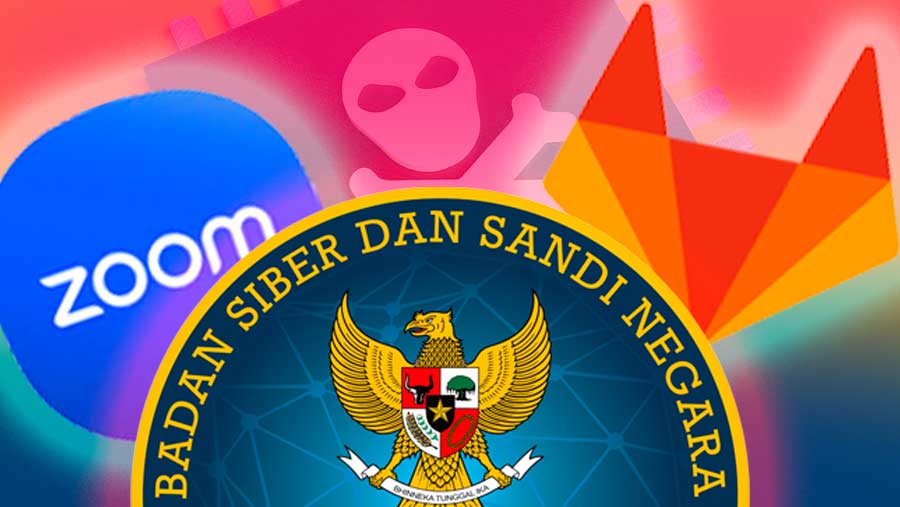 Ilustrasi Badan Siber dan Sandi Negara (BSSN) menemukan celah keamanan berkategori kritis pada aplikasi Zoom dan platform GitLab (Diolah)