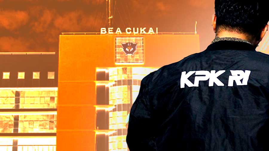 Ilustrasi ⁠penyidik KPK periksa Kantor Bea Cukai (Diolah)