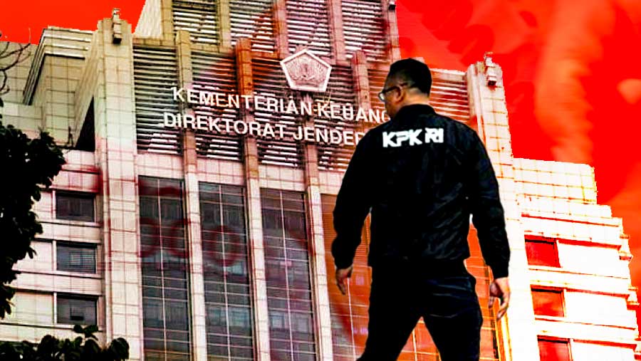 Ilustrasi ⁠penyidik KPK periksa Kantor Ditjen Pajak (Diolah)