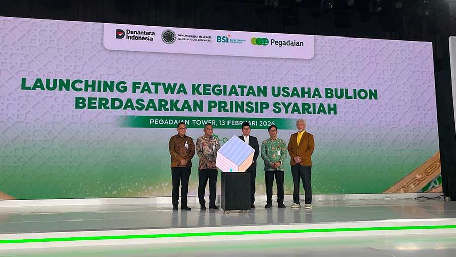 Launching Fatwa Kegiatan Usaha Bulion Berdasarkan Prinsip Syariah, Pegadaian (Bloomberg Technoz/Syailendra Wiratama)