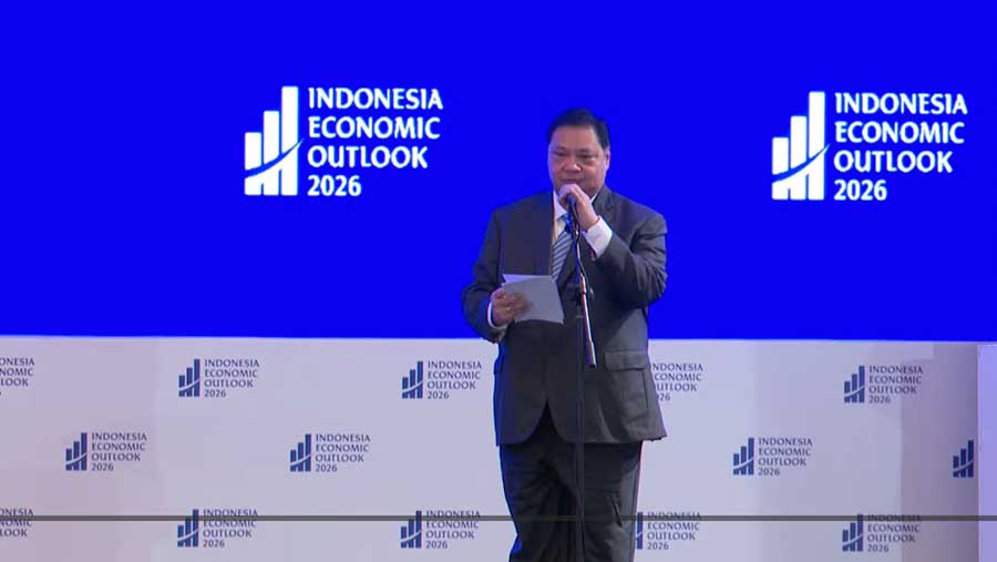 Pidato Airlangga Hartarto di Indonesia Economic Outlook 2026, Jakarta, 13 Februari 2026 (YouTube Sekretariat Presiden)