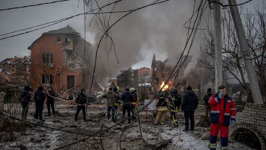 Lokasi penyerangan yang dilaporan dilakukan Rusia dengan sasaran Kyiv, 22 Februari. Dok: Bloomberg