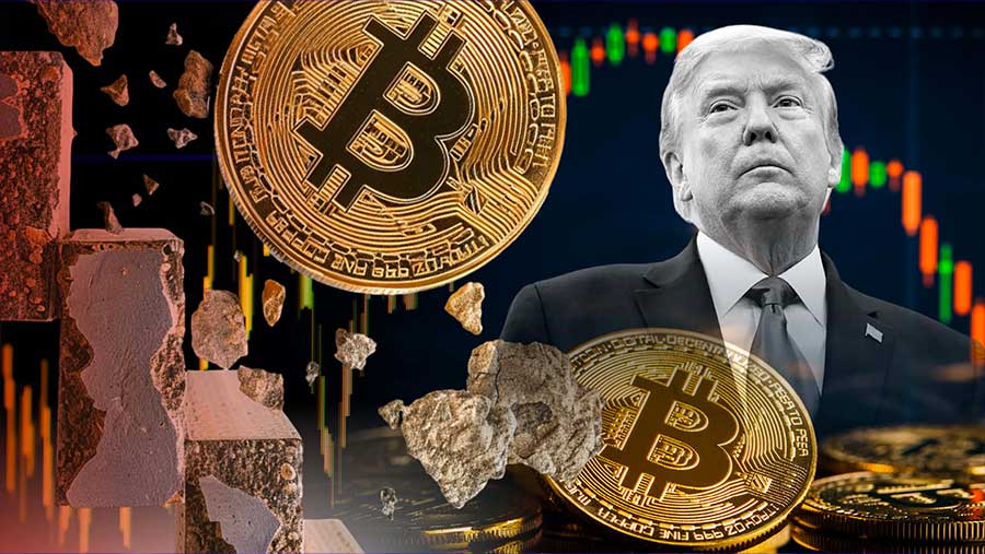 Bitcoin Melemah Sentuh US$65 Ribu, Imbas Ketidakpastian Tarif Trump. (Diolah dari Berbagai Sumber)