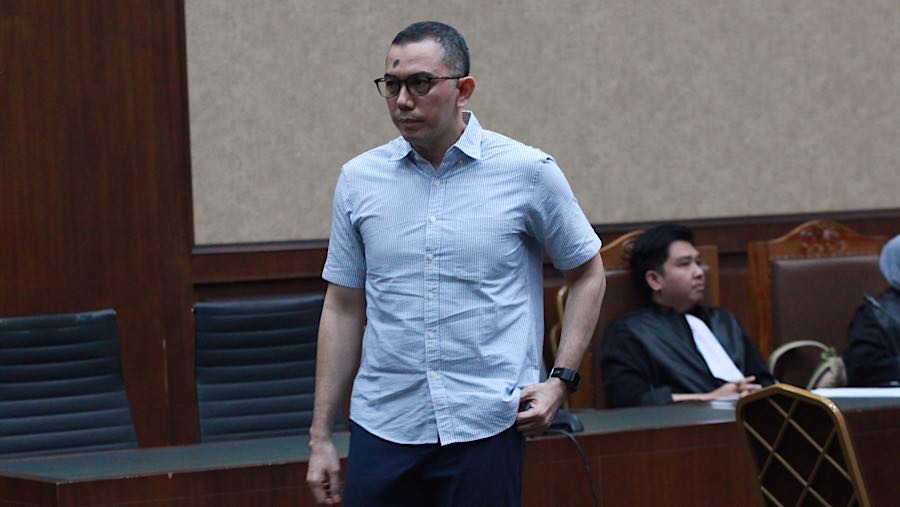 Pada sidang hari ini, Ketua Majelis Hakim mengumumkan sidang pembacaan putusan akan digelar pada Kamis (26/2/2026). (Bloomberg Technoz/Andrean K)