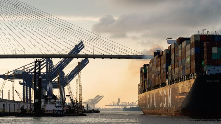 Pelabuhan Savannah di Savannah, Georgia, Amerika Serikat. dok: Elijah Nouvelage/Bloomberg