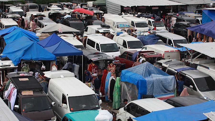 Suasana Pasar Tasik, Cideng di Jakarta Pusat, Kamis (26/2/2026). (Bloomberg Technoz/Andrean Kristianto)
