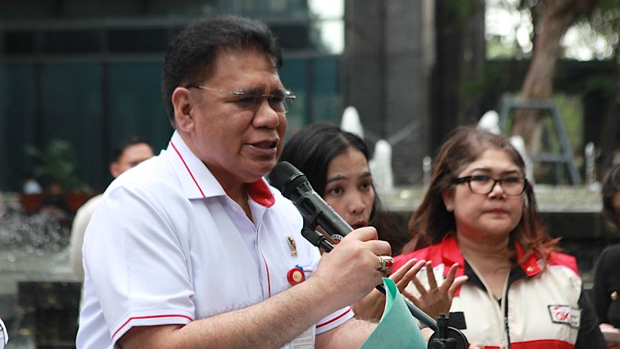 Direktur Eksekutif Penyidik Sektor Jasa Keuangan OJK, Irjen Daniel Bolly Hyronimus Tifaona di Treasury Tower, Rabu (4/3/2026). Bloomberg Technoz/Andre