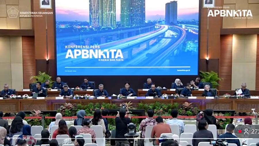 Menteri Keuangan Purbaya Yudhi Sadewa saat konfrensi pers APBN Kita. (Tangkapan Layar Youtube Kemenkeu RI)